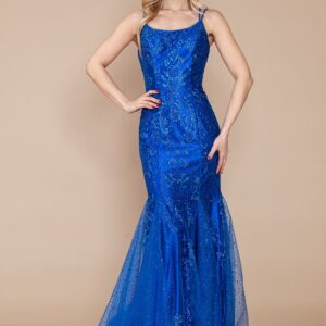 Mermaid Dress with Lace-Up Back and Delicate Accents